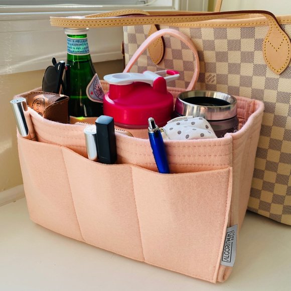 BACK IN! 🙀😻LV Neverfull MM Purse Organizer Rose Ballerine - Picture 9 of 15